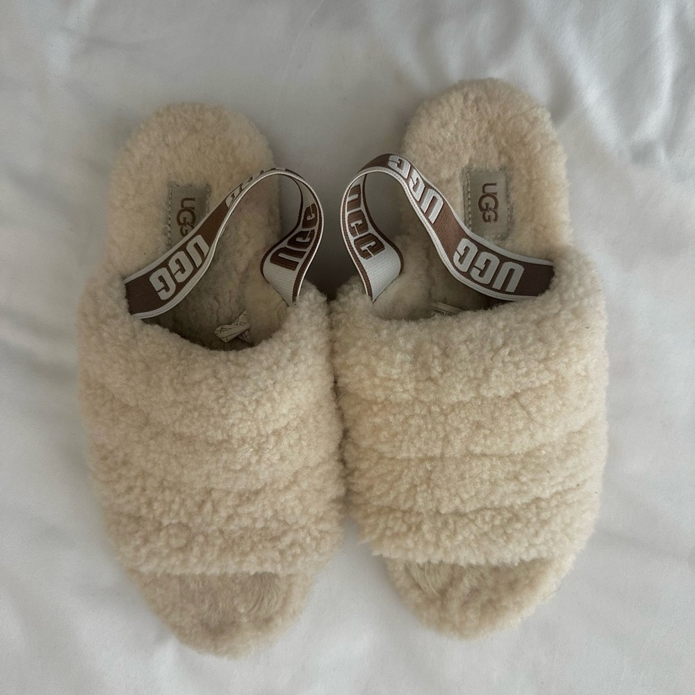 UGG Cream Fleece Slippers